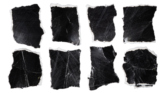 Black torn papers for using as ransom note letter background