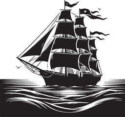 Ship Silhouette Vector Bundle for Design