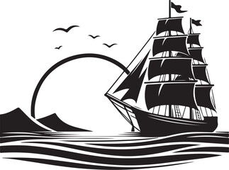 Ship Silhouette Vector Bundle for Design