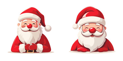 Cheerful cartoon Santa Claus with a red hat vector brings holiday joy in every whimsical line.