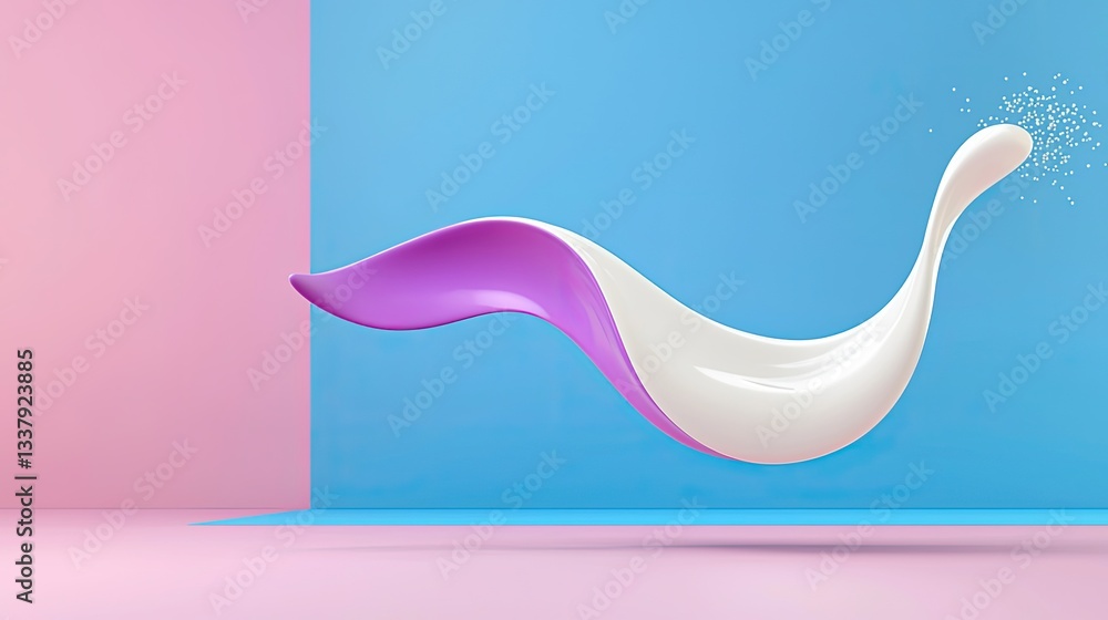 Aufkleber dynamic fluid wave artistry in zero gravity reflective design concepts studio environment