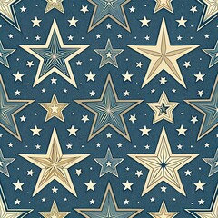 Fototapeta premium Seamless Star Pattern for Design Creative Studio Graphic Art Modern Aesthetic Bird's Eye View Trendy Decor 