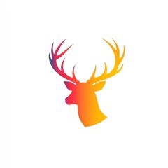 VibrantGradientDeerHeadProfileAStunningColorfulArtwork