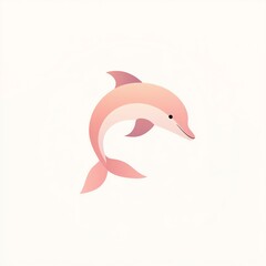 Fototapeta premium DelightfulPinkDolphinLeapingJoyfullyThroughOceanWaves