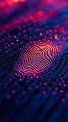 Detailed fingerprint scan with intricate ridge patterns, symbolizing personal identification, biometric security, and forensic investigations for cyber and law enforcement applications