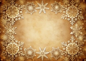 Vintage Snowflakes Corner Frame Templates: Elegant Design Elements for Holiday Cards & Scrapbooking