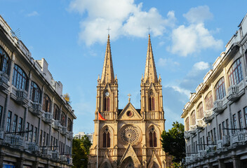 Scenery of Sacred Heart Cathedral in Yuexiu District, Guangzhou, Guangdong, China