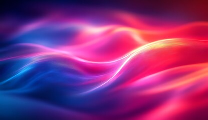 Abstract Glowing Waves Background with Blue Pink and Red Neon Colors