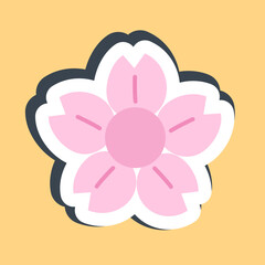 Sticker chinese blossom. Chinese New Year celebration elements. Good for prints, posters, logo, party decoration, greeting card, etc.