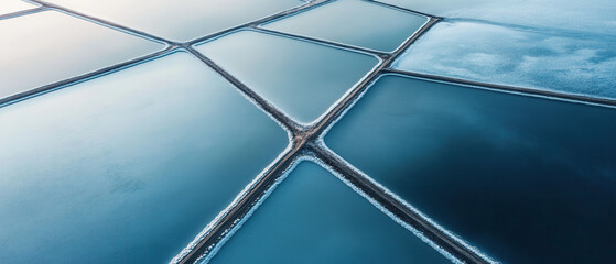 Aerial view of salt pans in a coastal landscape photography natural environment tranquil aesthetic