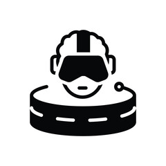 Obraz premium Black solid icon for virtual real