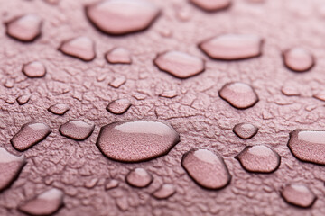 Water droplets on textured surface close-up photography indoor macro detail