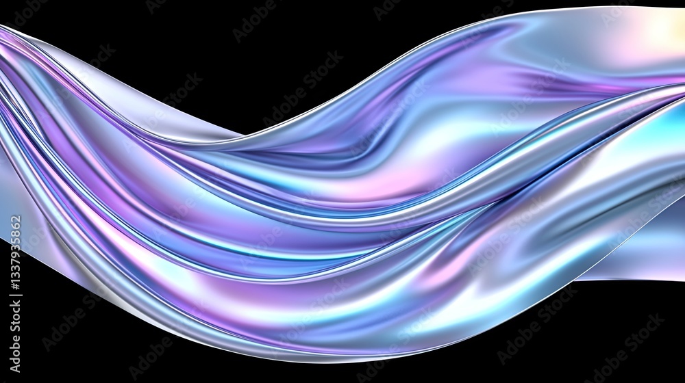 Aufkleber luminous plasma waves undulating in slow motion artistic reflection abstract environment
