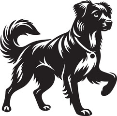 Black and White Vector Dog Illustration | High-Quality Pet Silhouette Art