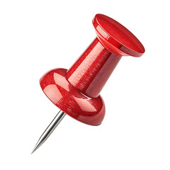Red Push Pin Thumbtack Isolated on White Background as Transparent. PNG. AI GENERATED