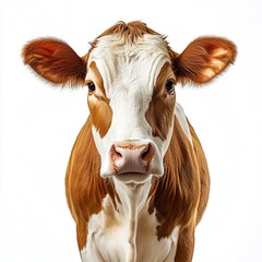 A cow isolated on a white background 