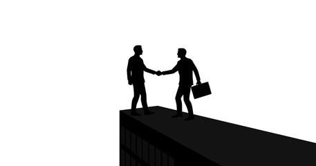 Courage at Heights Silhouette Depicts Risk and Reward