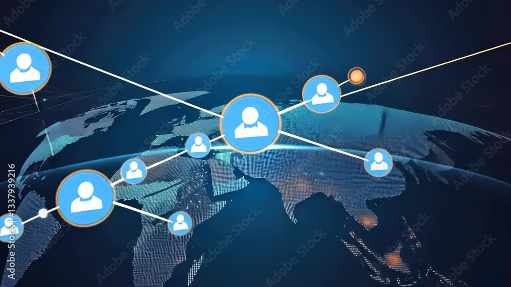 Poster global network of interconnected users