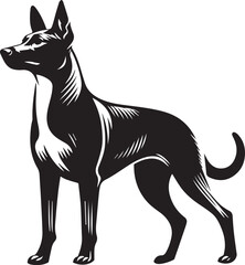 Black and White Vector Dog Illustration | High-Quality Pet Silhouette Art