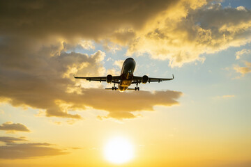  Mai Khao beach Phuket Thailand. Airplane Landing over sea at Phuket Airport
