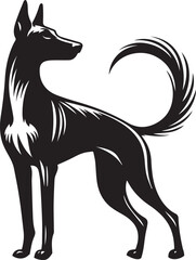 Fototapeta premium Black and White Vector Dog Illustration | High-Quality Pet Silhouette Art