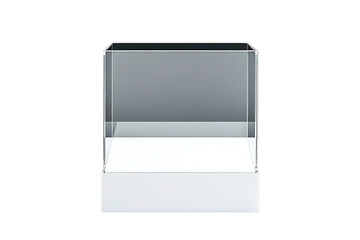 White glass showcase cube mock up