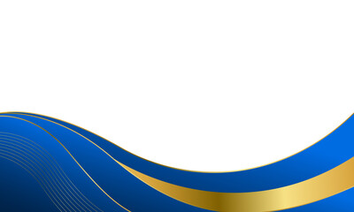 Elegant Blue and Gold Abstract Wave Background. Modern luxury design. Suitable for Invitations, awards, templates, banners, covers, posters, presentation, websites, and pages