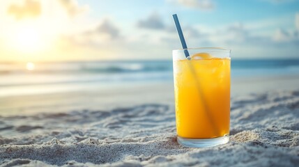 Tropical Beach Sunset Cocktail