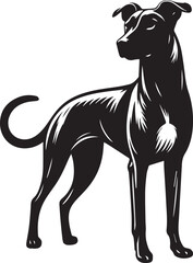 Black and White Vector Dog Illustration | High-Quality Pet Silhouette Art