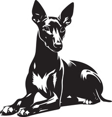 Black and White Vector Dog Illustration | High-Quality Pet Silhouette Art