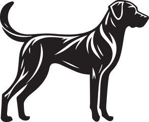 Black and White Vector Dog Illustration | High-Quality Pet Silhouette Art
