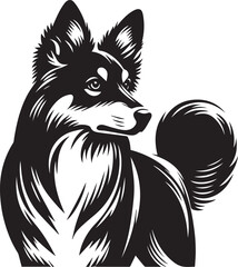 Black and White Vector Dog Illustration | High-Quality Pet Silhouette Art