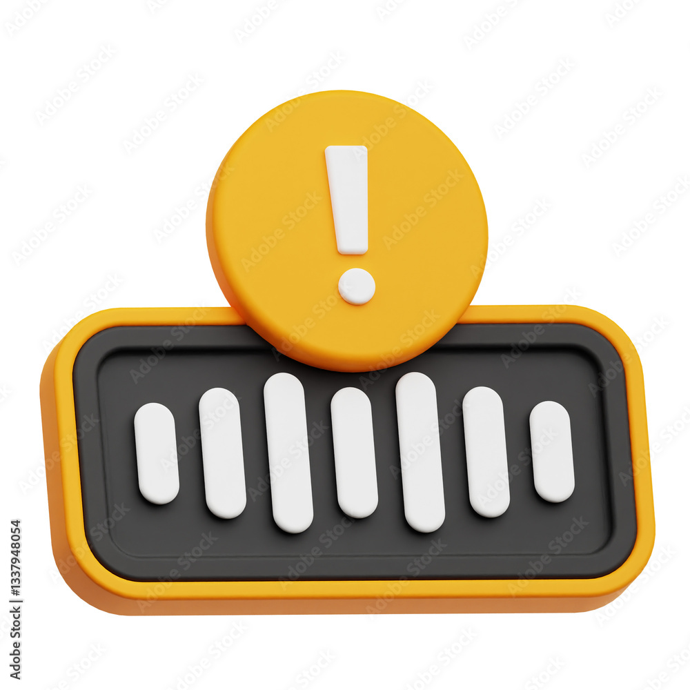 Poster audio 3d icon isolated on the transparent background
