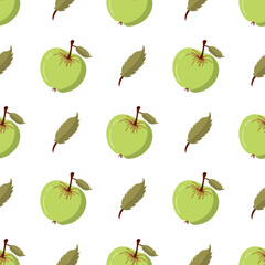 Red apple with a leaf isolated on white 