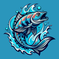 vector illustration of a fish