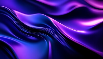 Naklejka premium Abstract Flowing Silk Fabric Texture in Blue and Purple Lighting