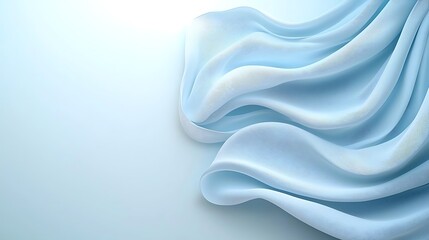Fototapeta premium Abstract blue texture of flowing fabric soft background digital art environment aesthetic view