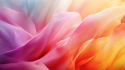 Abstract Flowing Fabric with Light and Airy Pastel Color Gradient