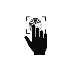 hand holding a touch screen interface