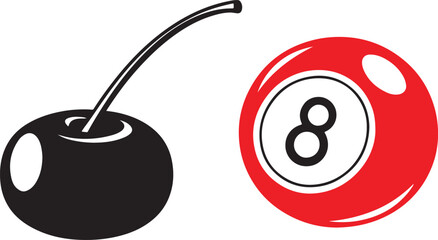 Cherry bomb illustration with red cherries and a fuse