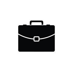 black briefcase isolated on white