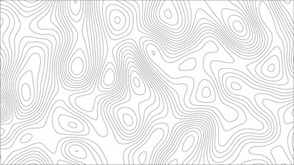 Fototapeta premium Abstract wavy topographic Lines map with seamless contour lines. Relief contour of terrain. Topographic map pattern. Geographic mountain relief. contours topography stylized height lines map