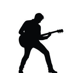 silhouette of a man with a guitar
