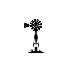 windmill silhouette vector