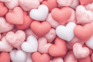 Fototapeta premium Pattern of White and Pink Hearts for Valentine's Day and Romantic Designs