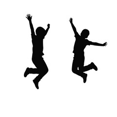 jumping people silhouettes