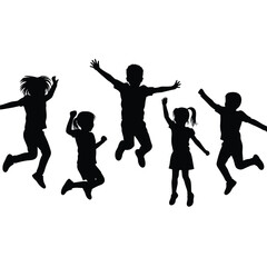 jumping people silhouettes