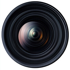 camera lens on white background