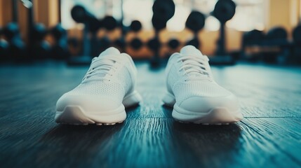 A vibrant pair of neon sneakers sitting on a bright white background. 