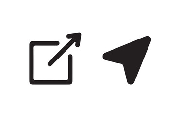 Share icon set. external link black vector icon set. Isolated symbols on white background.  vector illustration eps 10.